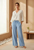 Women's Wide-Leg Cropped Pants with Lace Trim & Pockets by FitiqueFit