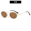 Retro Oval Dual-Beam Metal Sunglasses | UV Protection by FitiqueFit
