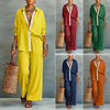 Contrast-Color Long-Sleeve Shirt & Pants Set – Two-Piece by FitiqueFit