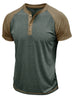 Men's Raglan Henley Color Block T-Shirt