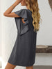 Ruffled Round Neck Short Sleeve Dress Feminine Simple Classic Dress Breathable And Comfy Dress by Stevvex
