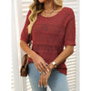 Women’s Short Sleeve Crochet Knit Hollow-Out Top by FitiqueFit