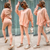 Women’s Casual Sweater Suit – Loose Split Top & Fitted Trousers Set by FitiqueFit