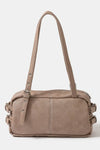 Fame Multi Grommet Belt Strap Rustic Rectangular Handbag