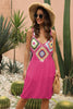 Geometric V-Neck Spaghetti Strap Cover Up Dress