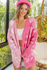 BiBi Heart Color Block V-Beck Knit Cardigan with Pockets by FitiqueFit