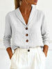 Women's Cotton-Linen Peter Pan Collar Button-Up Shirt – 6 Colors S–3XL by FitiqueFit