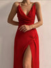 Ruched Slit Spaghetti Strap Dress by Wild and Free Boutique