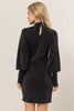 Glitter Mock Neck Long Sleeve Mini Dress – Sparkling Mock Neck Dress, Elegant, Flattering, Glitter Knit Dress, Elegant Mini Dress, Long Sleeve Party Dress, Statement Evening Dress by Stevvex