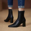 Soft Leather Zip-Back Velvet-Lined Skinny Boots — Sleek Heels by FitiqueFit