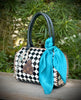 Upcycled LV Black & White Checkered Leather Speedy Bag by Neon Spur