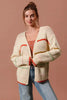 SO ME Loose Fit Multi Stripe Open Front Cardigan by FitiqueFit