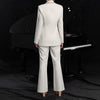 Women's Elegant Hollow-Out Long-Sleeve Suit Jacket & Pants Set by FitiqueFit