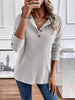 Ribbed Knit Button Detail Long Sleeve T-Shirt by Simply Love