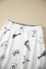 White Western Print Satin Long Skirt by Wild and Free Boutique