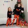 Parent-child Pajamas Long Sleeve Two-piece Set Eye Letter Printed Homewear by My Store
