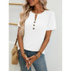 Women’s Notch V‑Neck Short‑Sleeve Tunic Top by FitiqueFit