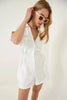 Women's Cotton Linen Loose-Fit Workwear Jumpsuit With Pockets by FitiqueFit