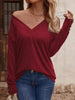 V-Neck Long Sleeve T-Shirt by Simply Love