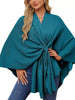 Solid Color Tie-Front Knit Cape Top by Wild and Free Boutique