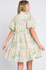 Floral Eyelet Lace Puff Sleeve Mini Summer Dress – Fluttering, Feminine and Playful Floral Eyelet Lace Mini Dress with Puff Sleeves by Stevvex