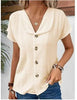 🌞 Women's Summer Solid Color Short-Sleeved Button Cardigan Top by FitiqueFit