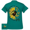 2410 Butterfly Sunflower Inspirational Southern Short Sleeve Graphic Tee by DoodleBug's