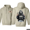 Spooky Mama Halloween Hoodie – Ghost Face Girl Drinking Coffee by Dog Mom Hat