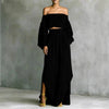 Off-Shoulder Top & Asymmetrical Maxi Skirt Set – Women's 2-Piece Outfit by FitiqueFit