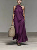 Halter Neck Ruffled Sleeveless Dress – Loose Fit Flowy Dress With Pockets by FitiqueFit
