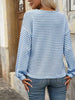 Striped Button Detail Long Sleeve T-Shirt by Simply Love