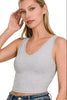 Zenana Cotton V-neck Cropped Cami Top