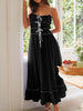 Vintage Ruffled Hem Midi Dress With Tied And Ruched Detail Elegant Feminine Girls Dress by Stevvex