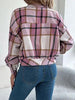 Classic Plaid Button Up Long Sleeve Jacket Women Cozy Trendy Everyday Wear Simple Jacket by Stevvex