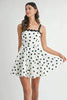 Polka Dot Mini Dress with Ricrac Trim Strap – Fun Polka Dot Pattern, Fluttering, Unique Ricrac Trim Strap, Playful and Stylish Mini Dress, Versatile Summer Dress by Stevvex