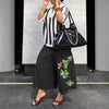 Women's Wide-Leg Cargo-Style Pants with Zipper & Button Detail by FitiqueFit