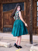 Peggy Swing Skirt in Green by Retrolicious