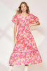 New Summer Floral Notched Puff Sleeve Midi Dress For Women – Fluttering, Elegant Floral Print Midi Dress with Trendy Notched Neckline and Puff Sleeves by Stevvex
