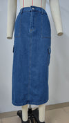 European And American Summer Washed Overalls Skirt Denim Skirt