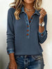 Denim Collar Patchwork Pullover Knitwear Top – Women’s Street Style by FitiqueFit
