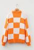 Light French Beige Checkered Pattern Polo Collar Loose Sweater by Wild and Free Boutique