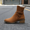 Cross-Strap Side-Zipper Mid-Heel Ankle Boots Women by FitiqueFit