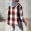 Plaid Drawstring Hoodie Shirt by FitiqueFit