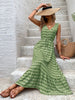 Vintage Printed V-Neck Tie Waist Midi Dress Lightweight Trendy & Elegant Dress for Women by Stevvex