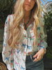 Eyes Without a Face Butterfly Button Up Blouse by Lil Bee's Bohemian