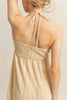 Knotted Detail Halter Neck Flowy Maxi Dress Elegant and Chic Halter Neck Dress with Flowy Maxi Length for Formal Events by Stevvex
