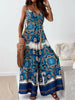 Paisley Print Spaghetti Strap Wide Leg Jumpsuit by Wild and Free Boutique