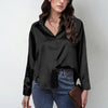 Women’s Satin Lapel Button-Down Blouse by FitiqueFit