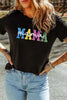 Sequin MAMA Round Neck Short Sleeve T-Shirt by Simply Love