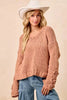 BiBi Chunky Knit Sweater with Flower Detail Sleeves by FitiqueFit